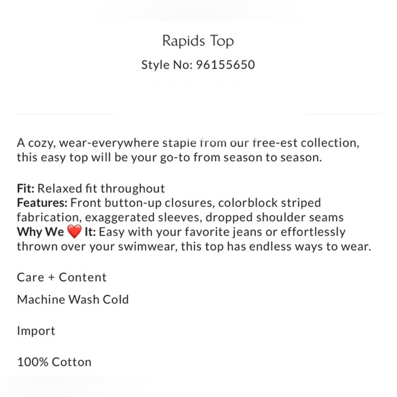 - NWT Free People Rapids Top in blue combo - Picture 5 of 5